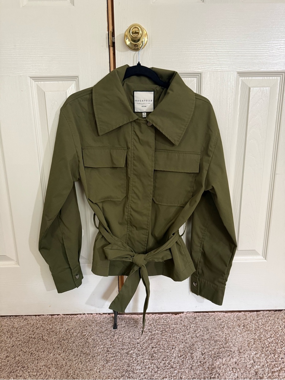 bagatelle Olive Utility Tie-Waist Jacket